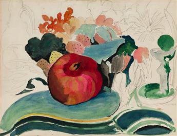 JOSEPH STELLA Still Life with a Pomegranate and Flowers.